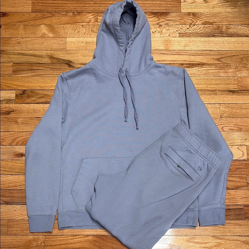 Men's Dusty Blue Pullover Hoodie with Matching Joggers